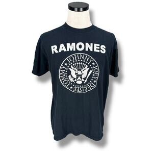 Vintage Ramones T-Shirt Mens Large Navy Blue Cotton Chaser Tag 2004 Y2K Band Tee